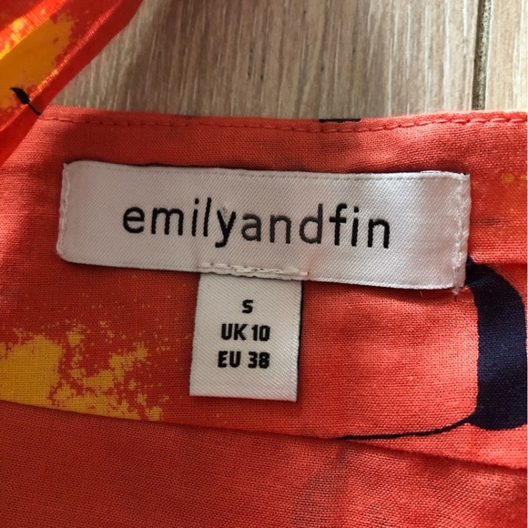 Emily and Fin Sweetheart Neckline Flare Dress in Orange Size S - Picture 9 of 12